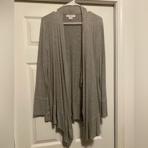 Liz Claiborne Gray Cardigan W/Asymmetrical hem Large